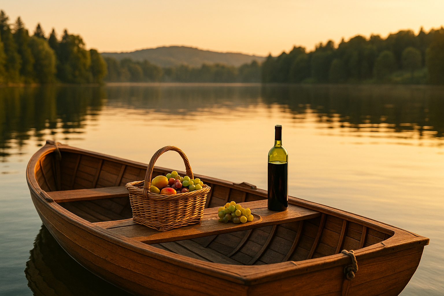 Balade en barque au coucher du soleil