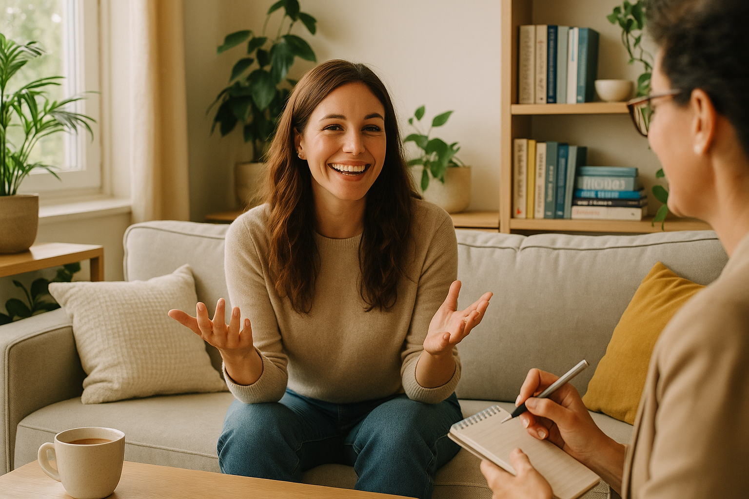 Femme consultant un thérapeute pour des conseils sur une relation toxique.
